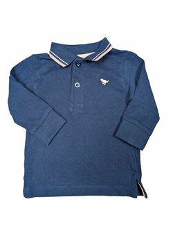 Modré tričko s dlouhým rukávem a límcem secondhand NEXT